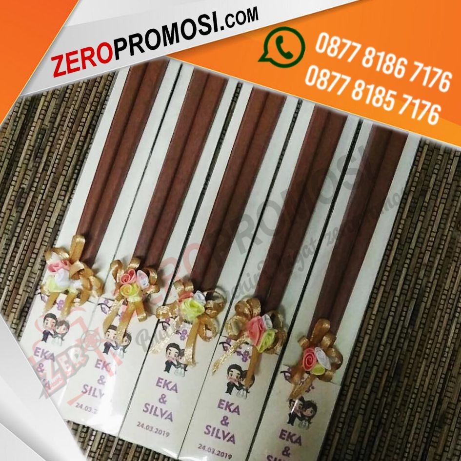 Souvenir Sumpit Polos Warna Coklat Tua Promosi