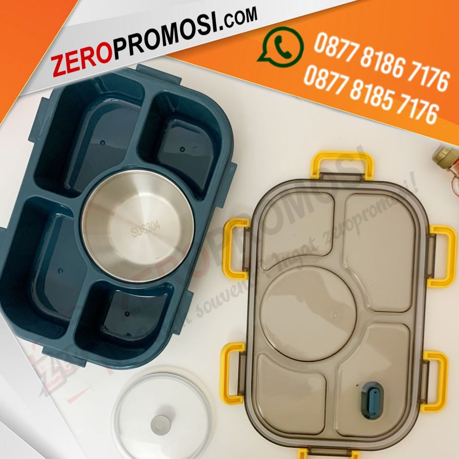 Kotak Bekal Bento 5 Sekat Dengan Mangkuk Sup Bisa Custom