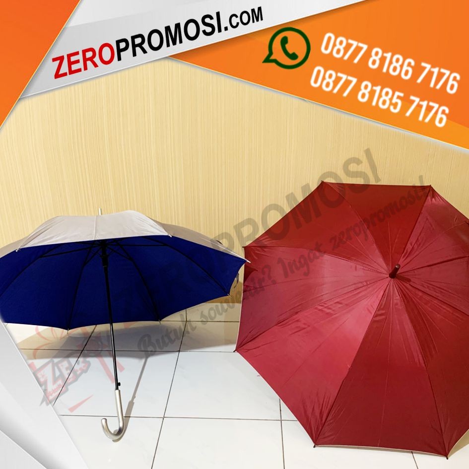 Souvenir Payung standar gagang J Sarung Kain Lapis Silver Custom