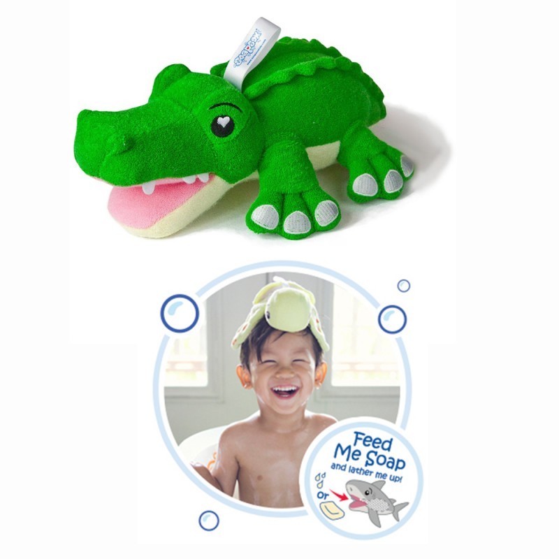 Soapsox Animal Antimicrobial Terry Cloth Bath Sponge - Hunter The Gator
