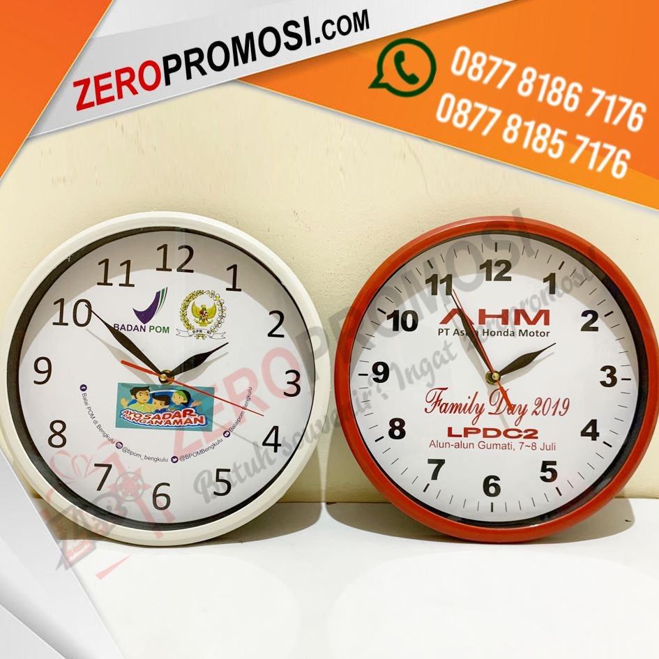 Souvenir Jam Dinding Plastik Unik Tipe 818 Custom Logo
