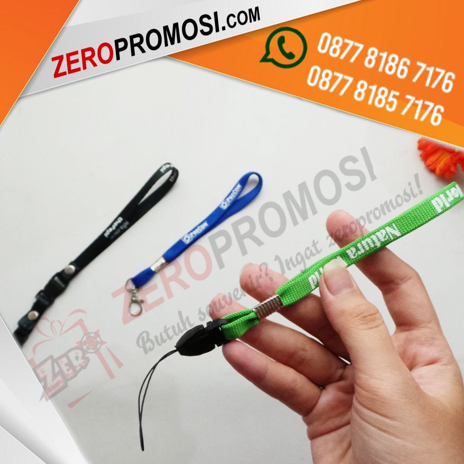 Produk Tali Pendek Gelang Id Card Lebar 1 cm Custom Cetak Logo