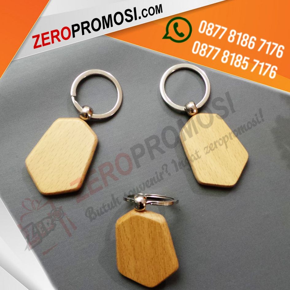 Souvenir Gantungan Kunci Kayu GK-K04 Custom Logo