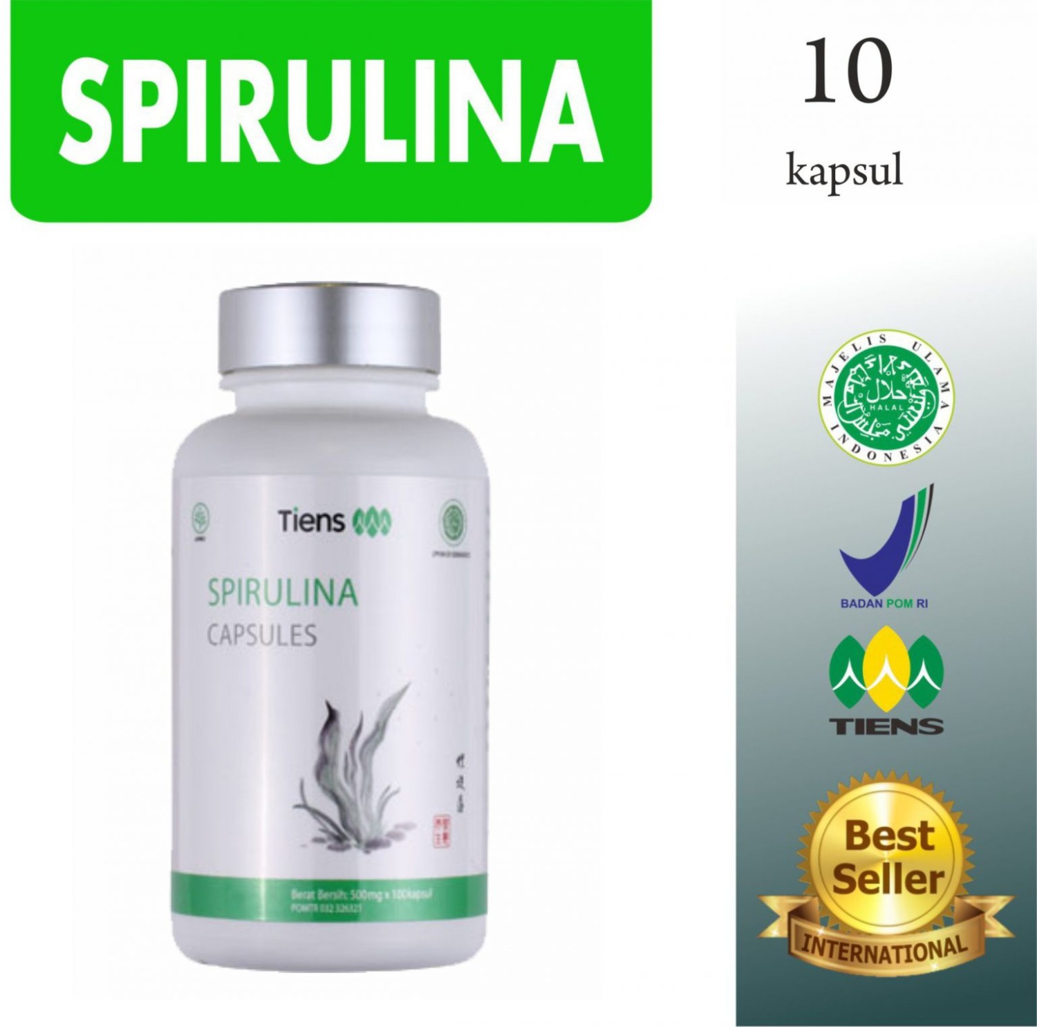 masker wajah spirulina 10 kapsul