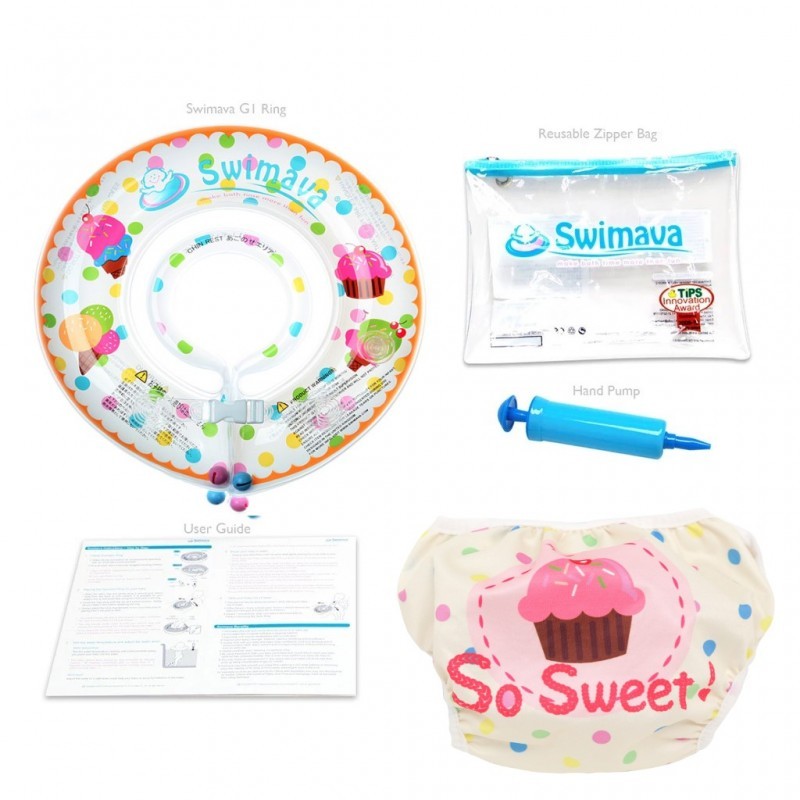 Swimava Baby Starter Neck Ring & Diaper / Pelampung Bayi - Ice Cream